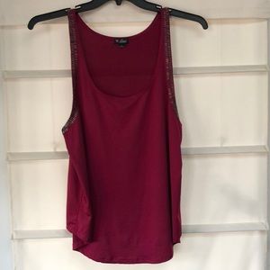 Guess brand Magenta beaded sleeveless blouse